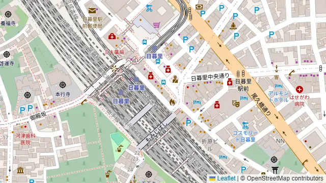 カラオケ ビッグエコー 日暮里店の周辺地図