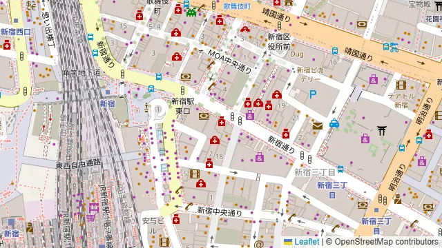 Darts UP 新宿東口の周辺地図