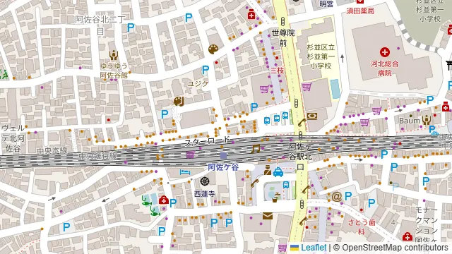 ビストロ炭焼肉酒場 チキンレッグ 阿佐ヶ谷店の周辺地図