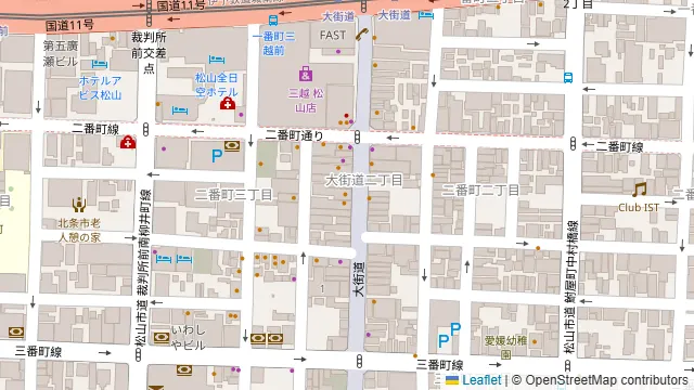 肉匠と海鮮 個室居酒屋 媛花 松山大街道本店の周辺地図