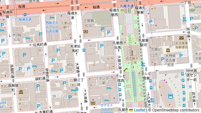 厚切り牛タン 焼肉URBAN 栄駅店の周辺地図