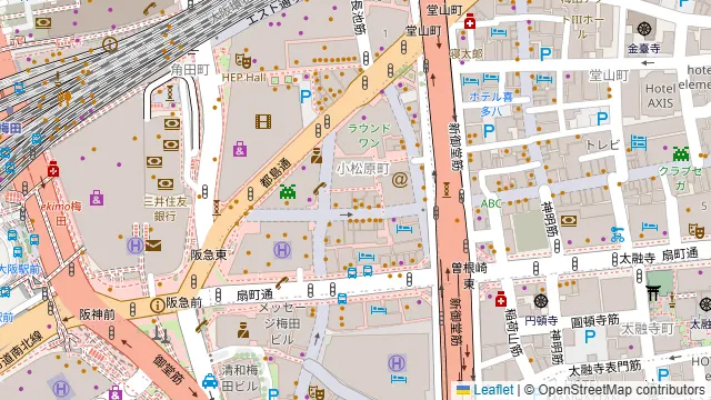 お魚ときどきお肉 梅田店の周辺地図