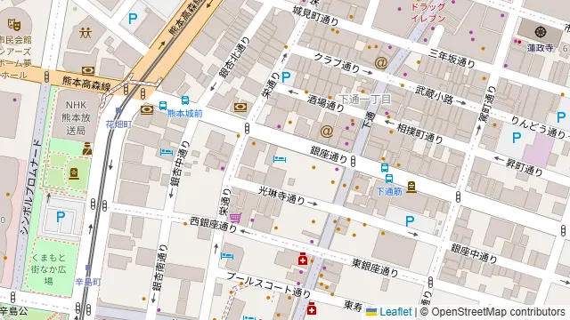 大衆馬肉酒場 三村 熊本銀座通り店の周辺地図