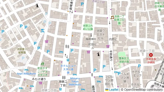 グランスター池袋の周辺地図
