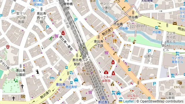恵比寿でですけの周辺地図