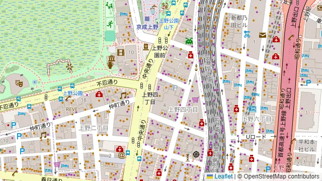 ビアポンバー GROVE 上野店の周辺地図