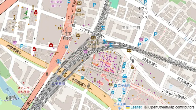 鉄板串焼 嵐 二子玉川ライズオークモール店の周辺地図