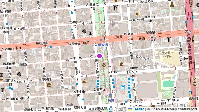 スノーピークカフェ 久屋大通公園店の周辺地図