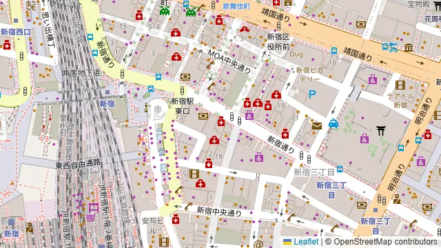 Darts UP 新宿東口の周辺地図