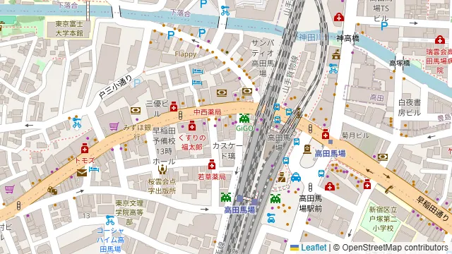 DartsCafe SQUARE 高田馬場店の周辺地図