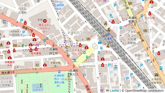 サムシング クアトロ 北浦和店の周辺地図