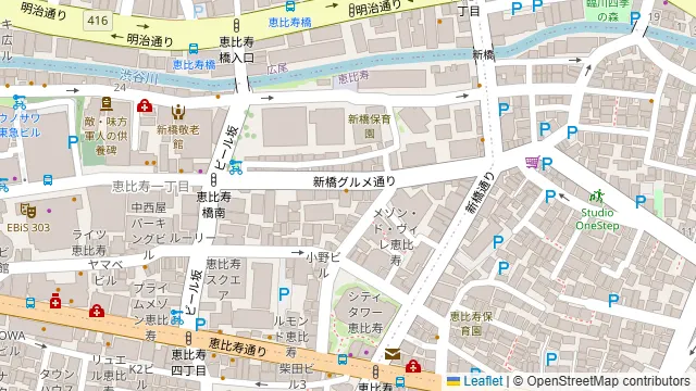 リノスぺkitchen恵比寿プリマの周辺地図