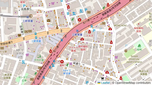 くいもの屋 わん 三軒茶屋店の周辺地図