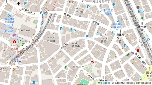 Thanks Nature 恵比寿代官山の周辺地図