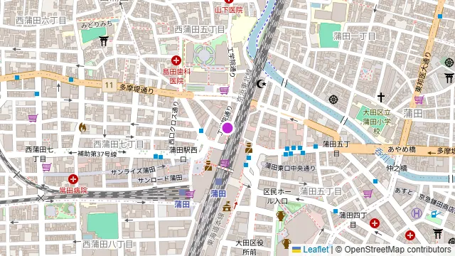 個室居酒屋 はちまる 蒲田店の周辺地図