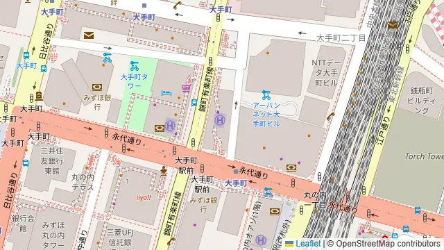 H¹T大手町の周辺地図