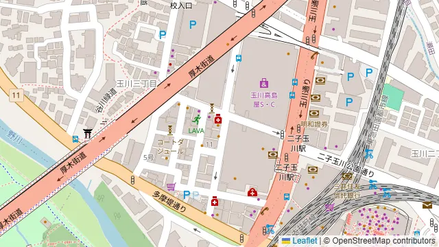 魚と名古屋コーチン 遊家 二子玉川店の周辺地図