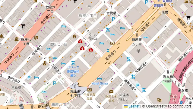 TIME SHARING 銀座 旗ビル roomQの周辺地図