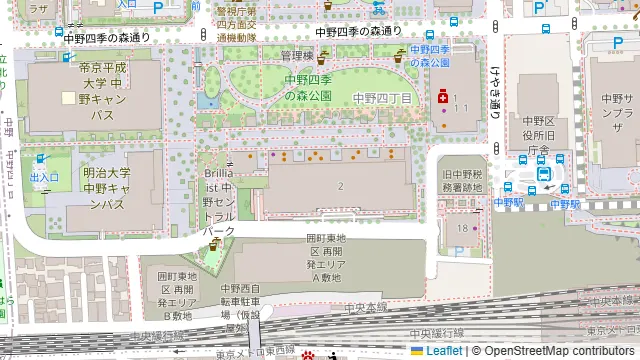 グッドモーニングカフェ 中野セントラルパークの周辺地図
