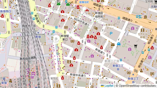 Darts UP 新宿東口の周辺地図