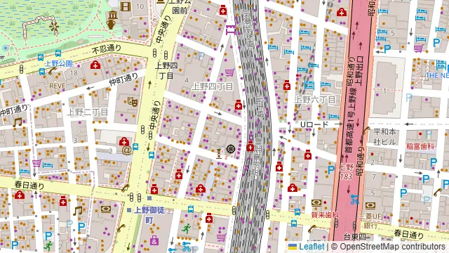 上野アメ横のひもの屋の周辺地図
