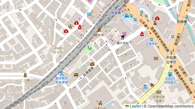 Pizzeria domo Nakameguroの周辺地図