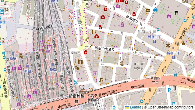 和牛と旬野菜の店 おすすめ家 新宿本店の周辺地図