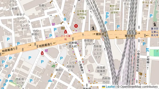 パーティールームAivic新宿の周辺地図