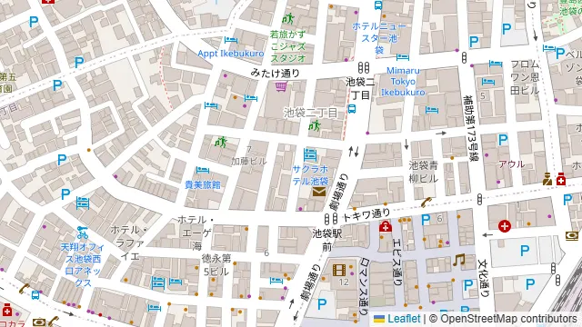 サクラカフェ＆レストラン 池袋の周辺地図