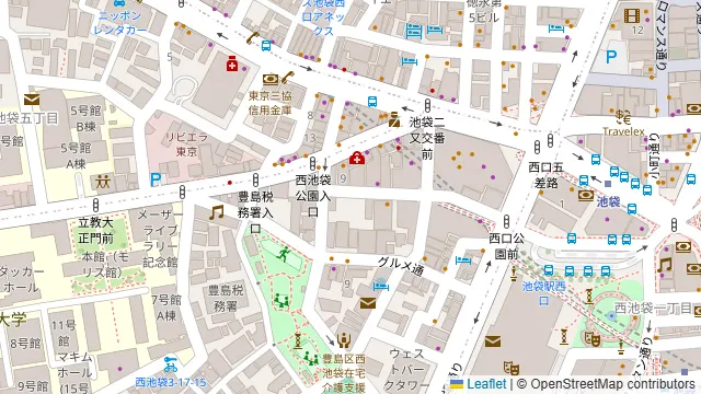 アズール 池袋駅西口の周辺地図
