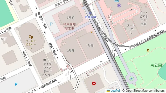 神戸国際展示場の周辺地図