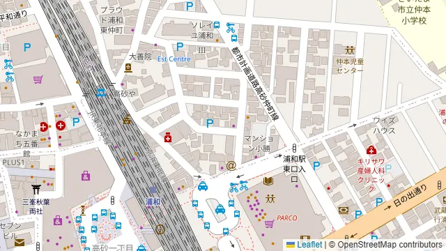 BBQ&テラス Pareon Garden 浦和駅の周辺地図