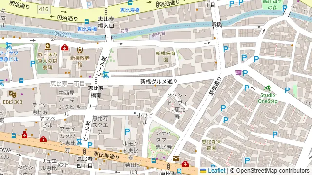 リノスぺkitchen恵比寿プリマの周辺地図
