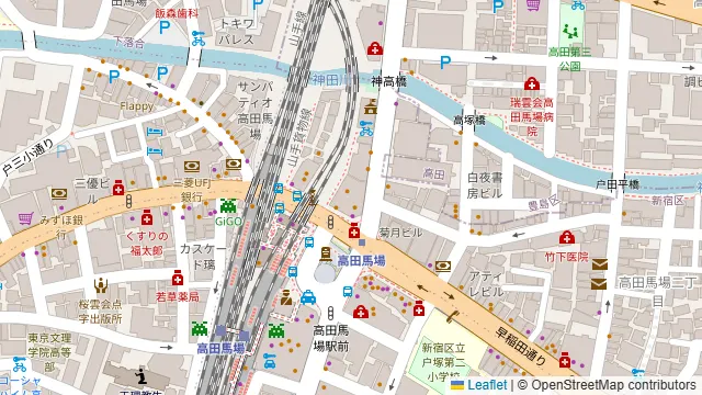 石庫門 高田馬場店の周辺地図