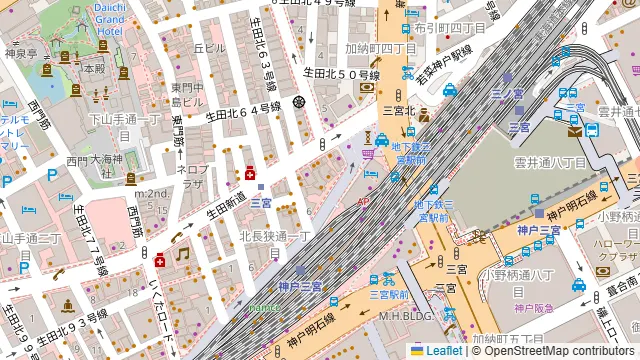 Cafe&BAR DARTS ALIVE 神戸三宮店の周辺地図