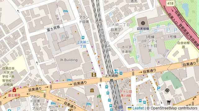 焼肉ぽんが目黒本店の周辺地図