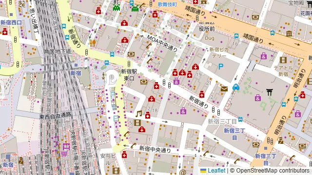 Darts UP 新宿東口の周辺地図