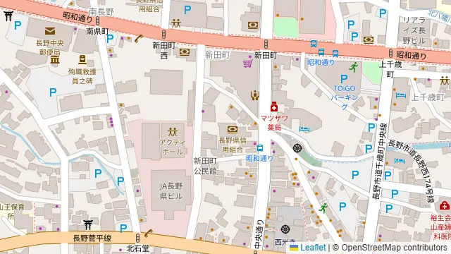 信州焼肉ナガノニクサブロウの周辺地図