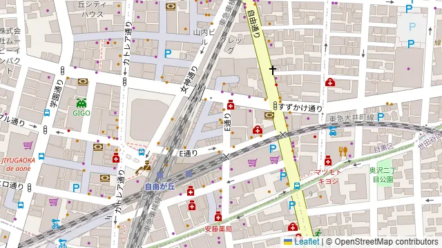 てけてけ 自由が丘店の周辺地図