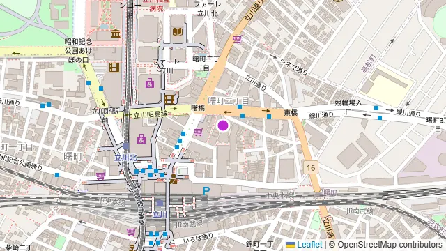 立川ビアホールの周辺地図