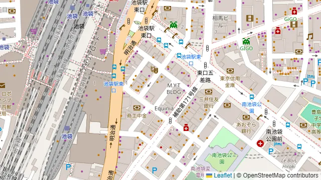 池袋楽園タウンの庭の周辺地図