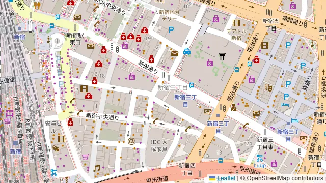 H¹T新宿三丁目の周辺地図