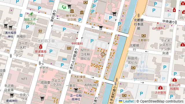 炭火グリルと秋田野菜巻き串 川反ミートキッチン 秋田店の周辺地図