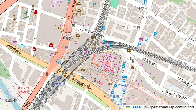 鉄板串焼 嵐 二子玉川ライズオークモール店の周辺地図