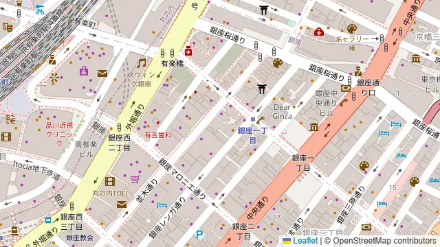 GINZA ROOTS TOKYO（銀座ルーツ東京）の周辺地図