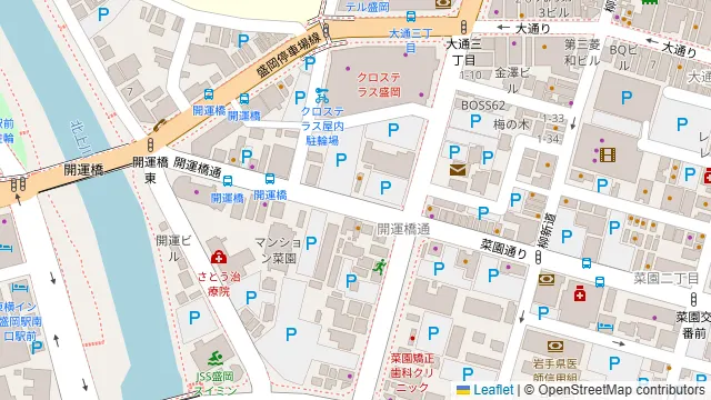 盛岡開運酒場 ぐらん炭の周辺地図