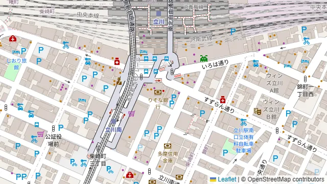 B-GARAGE 立川南口駅前店の周辺地図