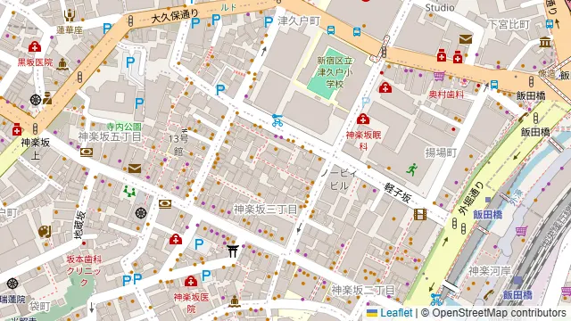 TREES Italian & Bar Lounge 神楽坂の周辺地図