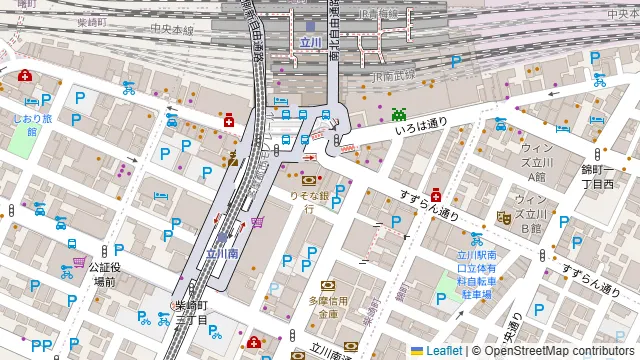 B-GARAGE 立川南口駅前店の周辺地図