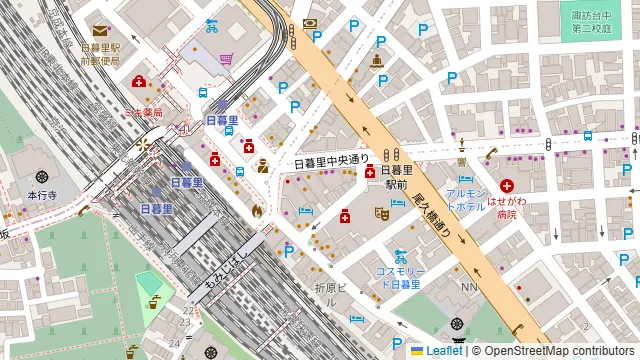カラオケルーム 歌広場 日暮里店の周辺地図